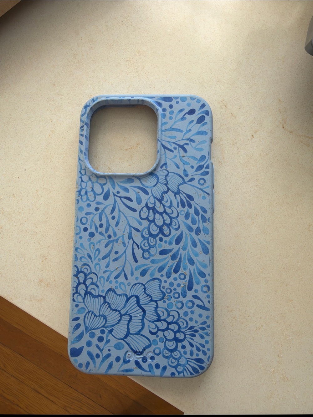 Blue Floral iPhone 14 Pro Case - Blue Protective Case